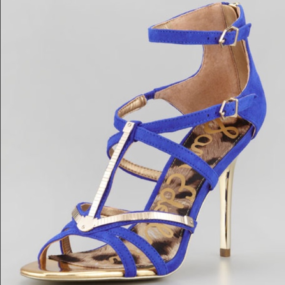 Sam Edelman Alena Strappy suede & metallic sandal